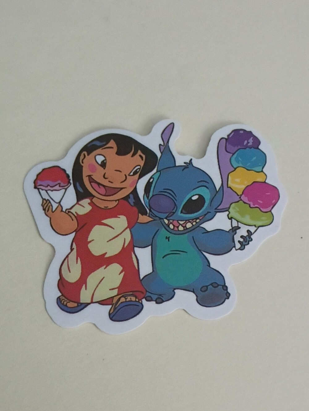10/$10 Stickers Decal - Lilo & Stitch Blue Alien With Ice Cream Cones - Disney